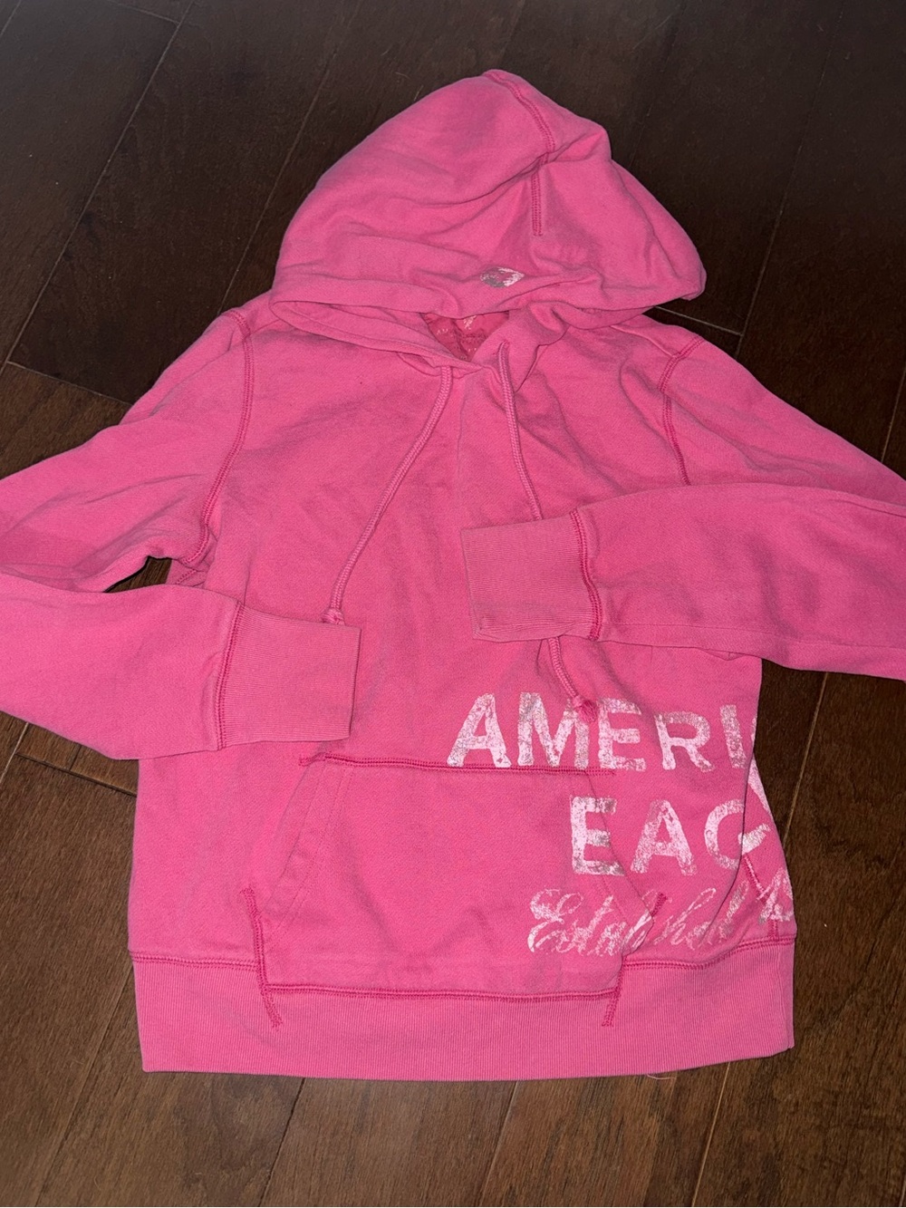 American Apparel Hot Pink Hooded Sweatshirt with Front Pocket